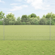 vidaXL svetsat trådstängsel med 44 U-pinnar silver 1,2x50 m stål