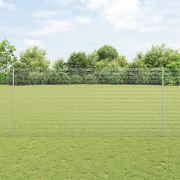 vidaXL Svetsat Trådgrind med 44 U-stolpar Silver 1.4x50 m Stål
