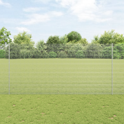 vidaXL svetsat trådstängsel med 44 U-poster Silver 1.6x50 m Stål