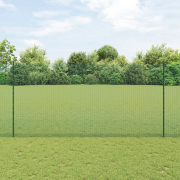 vidaXL Svetsat Trådgärde med 5 U-stolpar Grön 1,6x10 m Stål