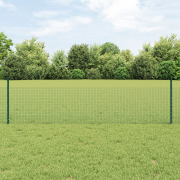 vidaXL Hönsnätstängselset 2-pack Grön PVC, Metall 25 x 0.5 m Hållbart