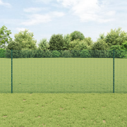 vidaXL Trädgårdsstaket Set 2 delar Grön Galvaniserat stål 25 x 1 m