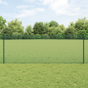 vidaXL Svetsat Trådgärde med 44 U-stolpar Grön 0.8x100 m Stål