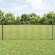 vidaXL Svetsat Trådgärde med 5 U Stänger Grå 0.8x10 m Stål