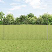 vidaXL Svetsat Trådstängsel med 10 U-stolpar Grå 1,6x10 m Stål