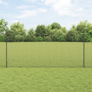vidaXL svetsat trådgård med 22 U-post Grå 1.2x25 m Stål