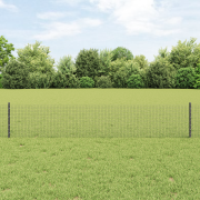 vidaXL Svetsad trådgård med 22 U-poster Grå 0,4x50 m Stål
