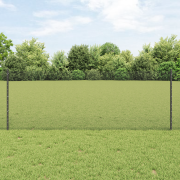 vidaXL svetsat trådstängsel med 22 U-stolpar Grå 0,8x50 m Stål