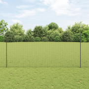 vidaXL Svetsat Trådgaller med 44 U-Poster Grå 1.4x50 m Stål