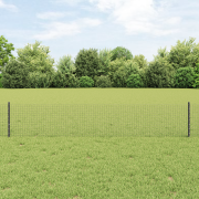 vidaXL Svetsad Trådgård med 44 U Stöd Grå 0.4x100 m Stål