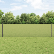 vidaXL svetsade trådstängsel med 44 U-poster Grå 0.6x100 m Stål