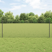 vidaXL svetsat trådstängsel med 44 U-poster Grå 0.8x100 m Stål