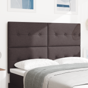 vidaXL Sänggavel med knappar mörkbrun 140 cm tyg