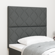 vidaXL Sänggavel Diamantblock Design Mörkgrå 100 cm Tyger