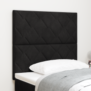 vidaXL Svart Sammet Sänggavel med diamantblockdesign - 100 cm