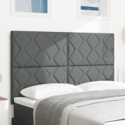 vidaXL Sänggavel Diamantblock Design Mörkgrå 140 cm Tyger