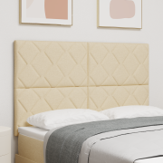 vidaXL Sänggavel Diamantblocksdesign Grädde 160 cm Tyg