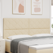 vidaXL Sänggavel med Diamantblock Design Gräddvit 200 cm Tyg