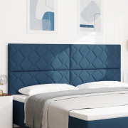 vidaXL Sänggavel Diamantblocksmönster Blå 200 cm Tyg