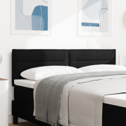 vidaXL LED Sänggavel Linjer Design Svart 72 cm Tyg