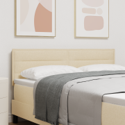 vidaXL LED Huvudgavel Linjer Design Grädde 80 cm Tyg