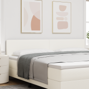 vidaXL LED Sänggavel Enkel Design Creme 100 cm Velour