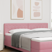 vidaXL LED Sänggavel Kristallknappstoppad Rosa 90 cm Sammet