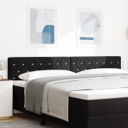 vidaXL LED Huvudgavel Kristallknapp Tapetserad Svart 100 cm Sammet