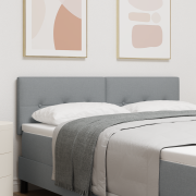 vidaXL LED Sänggavel med knappar ljusgrå 72 cm tyg
