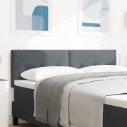 vidaXL LED Huvudgavel Med Knappar Mörkgrå 72 cm Sammet