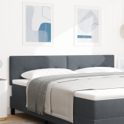 vidaXL LED Huvudgavel Knappveckad Mörkgrå 180 cm Sammet