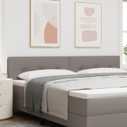 vidaXL LED Sänggavel med knappar taupe 100 cm tyg
