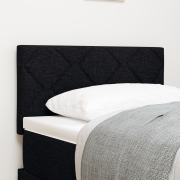 vidaXL LED Sänggavel Diamantblockdesign Svart 80 cm Tyg