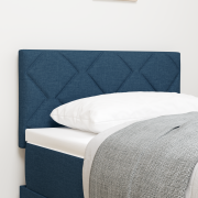 vidaXL LED sänggavel Diamantblock design Blå 80 cm Tyg