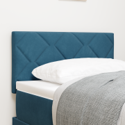 vidaXL LED Sänggavel Diamant Block Design Mörkblå 80 cm Sammet