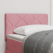 vidaXL LED Headboard Diamantblock Design Rosa 80 cm Sammet