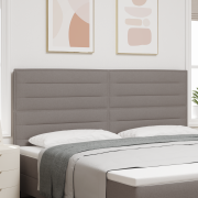 vidaXL LED Huvudgavel Linje Design Taupe 200 cm Tyg