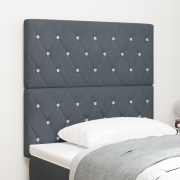 vidaXL LED Sänggavel Mörkgrå 100 cm Sammet