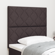 vidaXL LED Sänggavel Diamantblock Design Mörkbrun 90 cm Tyg