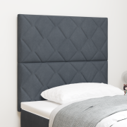 vidaXL LED-huvudgavel diamantblockdesign mörk grå 90 cm sammet