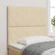 vidaXL LED-sänggavl Diamantblockdesign Grädde 100 cm Tyg