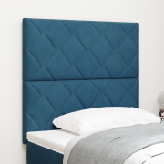 vidaXL LED huvudgavel diamantblock design mörkblå 100 cm sammet