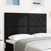 vidaXL LED Sänggavel Diamantblockdesign Svart 144 cm Tyg