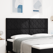 vidaXL LED-huvudgavel med diamantblockdesign Svart 180 cm Tyg