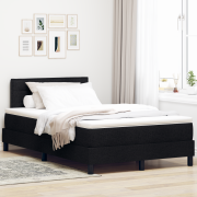 vidaXL Box Spring Säng med Madrass Svart 120x190 cm Tyg