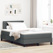 vidaXL Box Spring Säng med Madrass Mörkgrå 120x200 cm Tyg