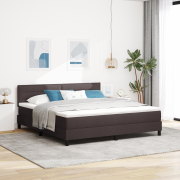 vidaXL Boxsäng med madrass Mörkbrun 180x200 cm Tyg