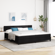 vidaXL Boxspring Säng med Madrass Svart 200x200 cm Tyg