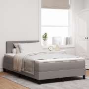 vidaXL Boxspring Säng med Madrass Taupe 120x200 cm Tyg