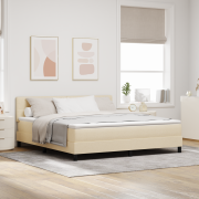 vidaXL Boxfjädersäng med madrass Kräm 180x200 cm Tyg